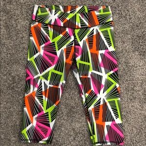 Fabletics Cropped Leggings. Medium. Multicolored.